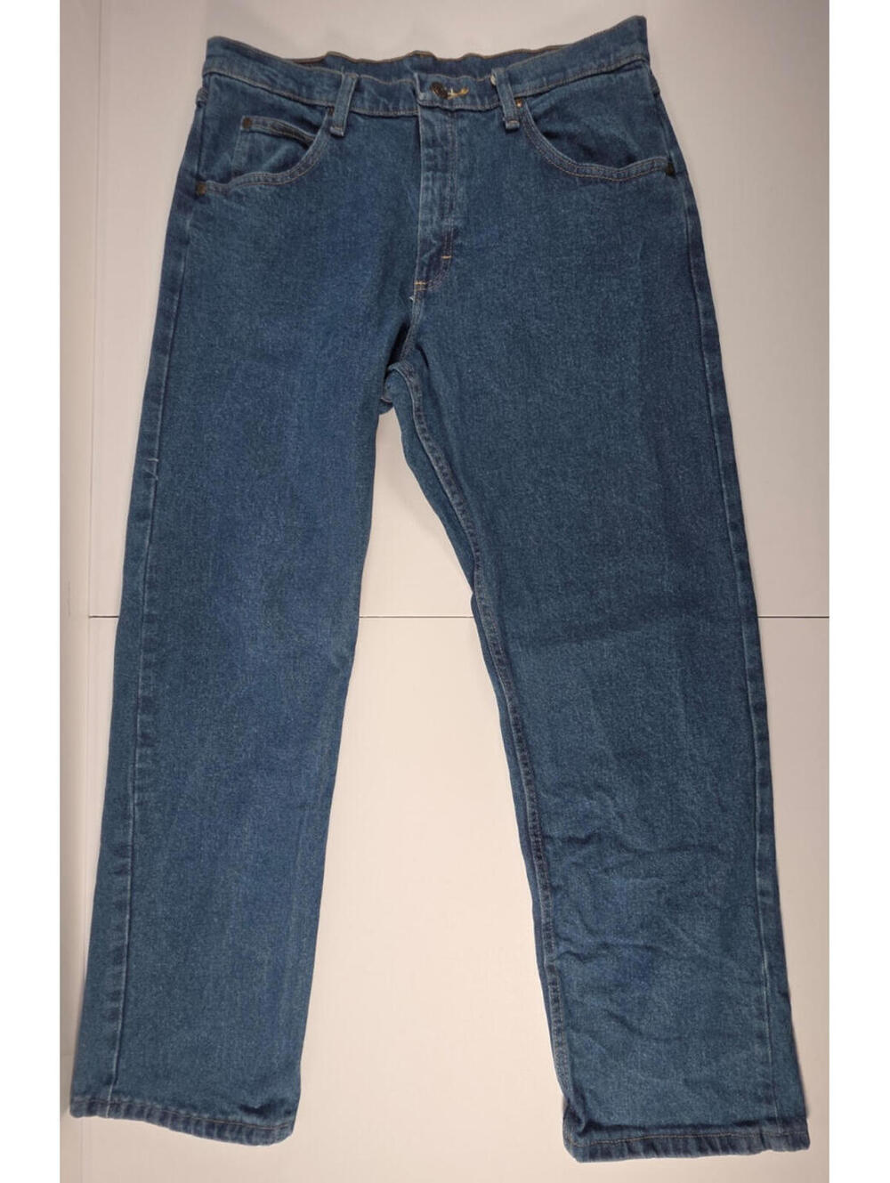 Wrangler Jeans Men's 33x30 Blue Denim Premium Quality Straight Leg Stretch Fit